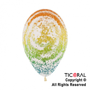 GLOBO SEMPERTEX R12 INF CRISTAL TRANSPARENTE GRAFFITI ARCO IRIS TINTA SURTIDA x 50